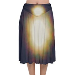 Bright Star Version One Velvet Flared Midi Skirt by okhismakingart