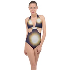 Bright Star Version One Halter Front Plunge Swimsuit by okhismakingart