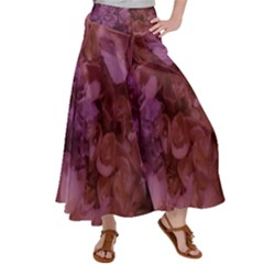 Pink Hydrangeas Satin Palazzo Pants