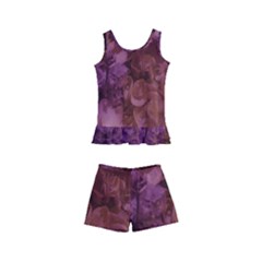 Pink Hydrangeas Kids  Boyleg Swimsuit