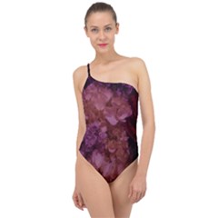 Pink Hydrangeas Classic One Shoulder Swimsuit