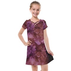 Pink Hydrangeas Kids  Cross Web Dress