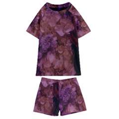 Pink Hydrangeas Kids  Swim Tee And Shorts Set