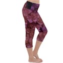 Pink Hydrangeas Lightweight Velour Capri Yoga Leggings View3