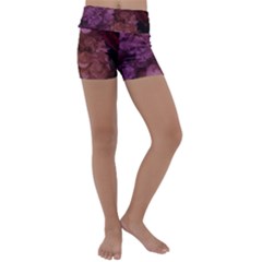 Pink Hydrangeas Kids  Lightweight Velour Yoga Shorts