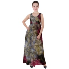 Hydrangea Arrangement Ii Empire Waist Velour Maxi Dress