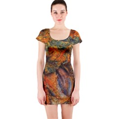 Rainbow Fossil Short Sleeve Bodycon Dress by okhismakingart