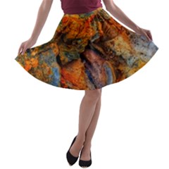 Rainbow Fossil A-line Skater Skirt by okhismakingart