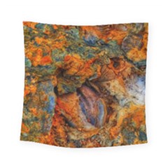 Rainbow Fossil Square Tapestry (small) by okhismakingart