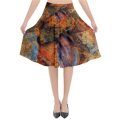 Rainbow Fossil Flared Midi Skirt by okhismakingart