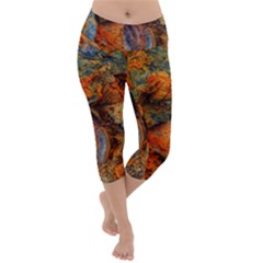 Rainbow Fossil Lightweight Velour Capri Yoga Leggings