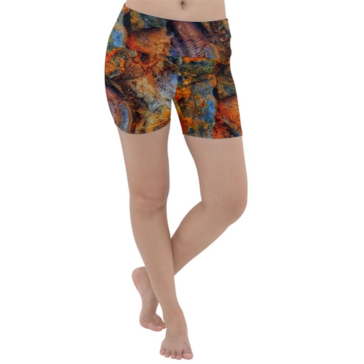 Rainbow Fossil Lightweight Velour Yoga Shorts