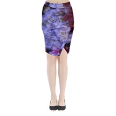 Hydrangea Arrangement Ii (blue Tint) Midi Wrap Pencil Skirt