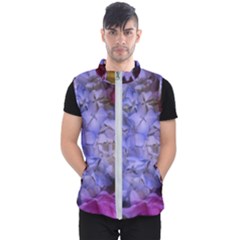 Hydrangea Arrangement Ii (blue Tint) Men s Puffer Vest by okhismakingart