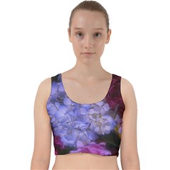 Hydrangea Arrangement Ii (blue Tint) Velvet Racer Back Crop Top by okhismakingart