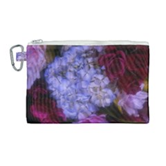 Hydrangea Arrangement Ii (blue Tint) Canvas Cosmetic Bag (large) by okhismakingart