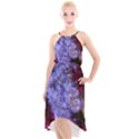 Hydrangea Arrangement II (Blue Tint) High-Low Halter Chiffon Dress  View1