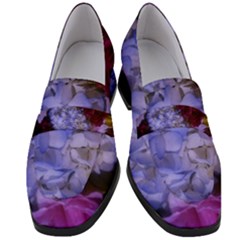 Hydrangea Arrangement Ii (blue Tint) Women s Chunky Heel Loafers