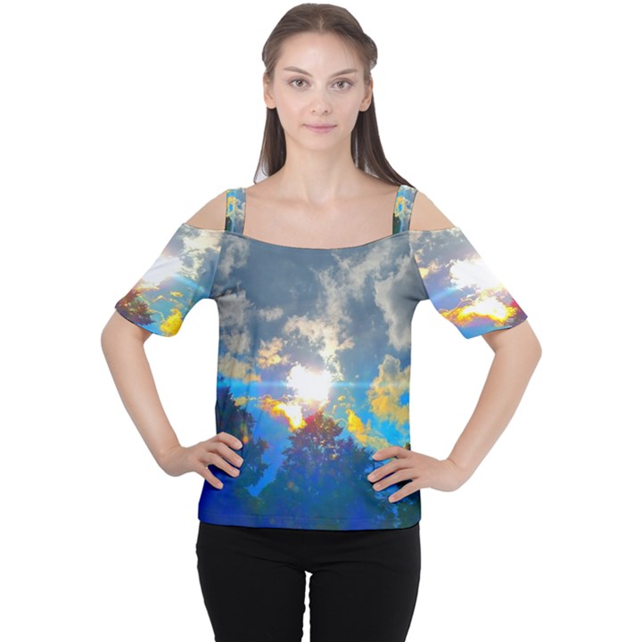 Broken Sky Cutout Shoulder Tee