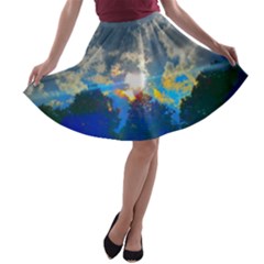 Broken Sky A-line Skater Skirt by okhismakingart