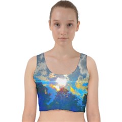 Broken Sky Velvet Racer Back Crop Top