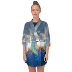 Broken Sky Half Sleeve Chiffon Kimono by okhismakingart