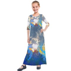 Broken Sky Kids  Quarter Sleeve Maxi Dress