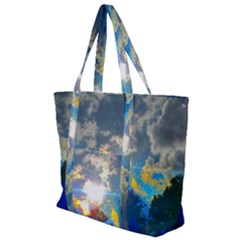 Broken Sky Zip Up Canvas Bag by okhismakingart