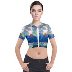 Broken Sky Short Sleeve Cropped Jacket