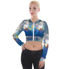 Broken Sky Long Sleeve Cropped Velvet Jacket by okhismakingart