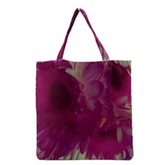 Pink Highlighted Flowers Grocery Tote Bag by okhismakingart