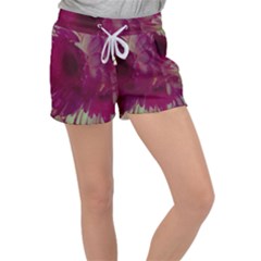 Pink Highlighted Flowers Women s Velour Lounge Shorts