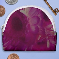 Pink Highlighted Flowers Horseshoe Style Canvas Pouch