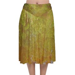 Lake Reflection Velvet Flared Midi Skirt by okhismakingart