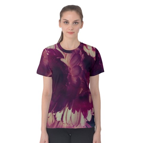 Purple Highlighted Flowers Women s Cotton Tee by okhismakingart