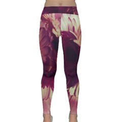 Purple Highlighted Flowers Classic Yoga Leggings by okhismakingart