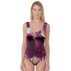 Purple Highlighted Flowers Princess Tank Leotard  by okhismakingart