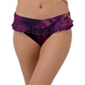 Purple Highlighted Flowers Frill Bikini Bottom View1