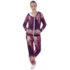 Purple Highlighted Flowers Women s Tracksuit