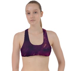 Purple Highlighted Flowers Criss Cross Racerback Sports Bra by okhismakingart