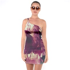 Purple Highlighted Flowers One Soulder Bodycon Dress by okhismakingart