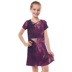 Purple Highlighted Flowers Kids  Cross Web Dress by okhismakingart