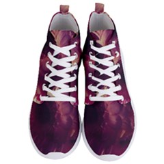 Purple Highlighted Flowers Men s Lightweight High Top Sneakers