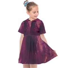 Purple Highlighted Flowers Kids  Sailor Dress