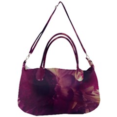 Purple Highlighted Flowers Removal Strap Handbag