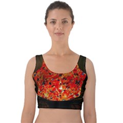 Glowing Stained Glass Lamp Velvet Crop Top