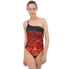 Glowing Stained Glass Lamp Classic One Shoulder Swimsuit