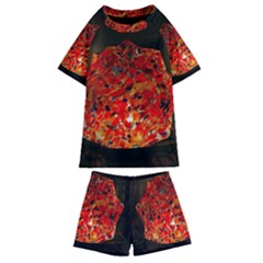 Glowing Stained Glass Lamp Kids  Swim Tee And Shorts Set