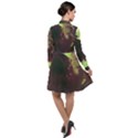 Green Glowing Flower Long Sleeve Chiffon Shirt Dress View2