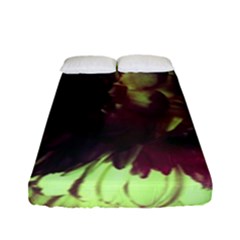 Green Glowing Flower Fitted Sheet (full/ Double Size) by okhismakingart